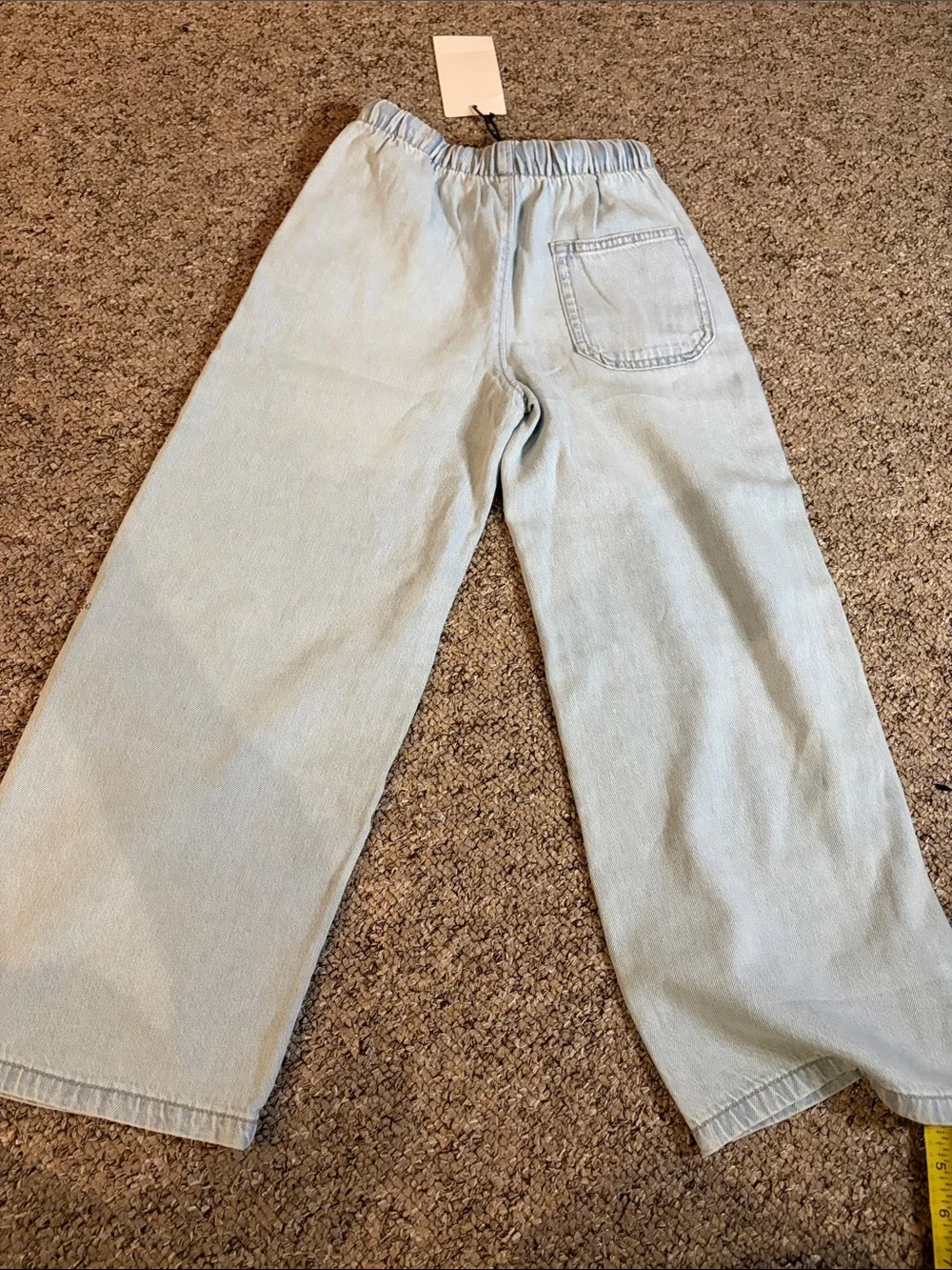 Zara Light Blue Starfish-Stud Wide Leg Jeans
